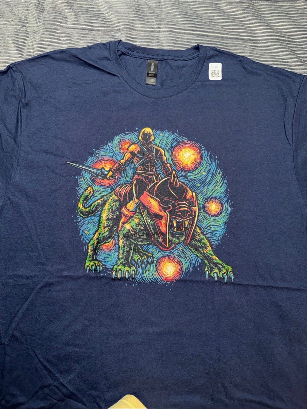 He-Man & Battle Cat Navy Short-Sleeve Tee with Warrior  Graphic